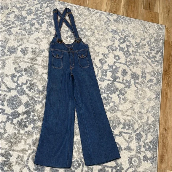1970s Vintage Hang Ten Classic Blue Denim Overalls - Picture 5 of 10